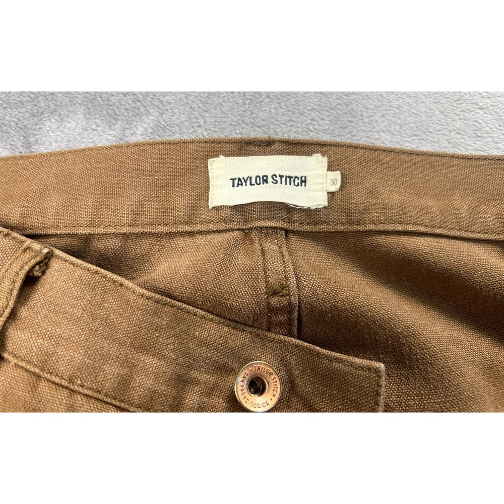 Taylor Stitch Jeans Men's‎ 30x35 Brown Button Fly Hemp Blend - Picture 5 of 10